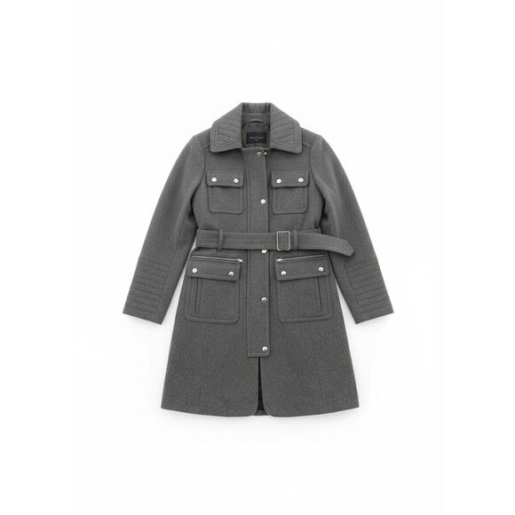 Bebe Womens Wool Blend Military Style Long Sleeve Jacket Size S Gray - Picture 1 of 1